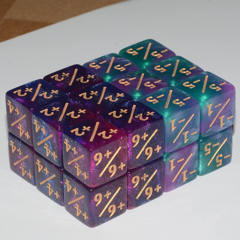 Anduin Wind Six Sided Dice Set, 24Pieces Galaxy Counter Dice Token Dice Tracking Counter for MTG CCG Card Gaming - Image 4